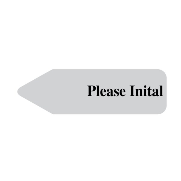 Labeling Flag - Imprinted - Please Inital- Mint - Re Fill - 9/16" x 2"